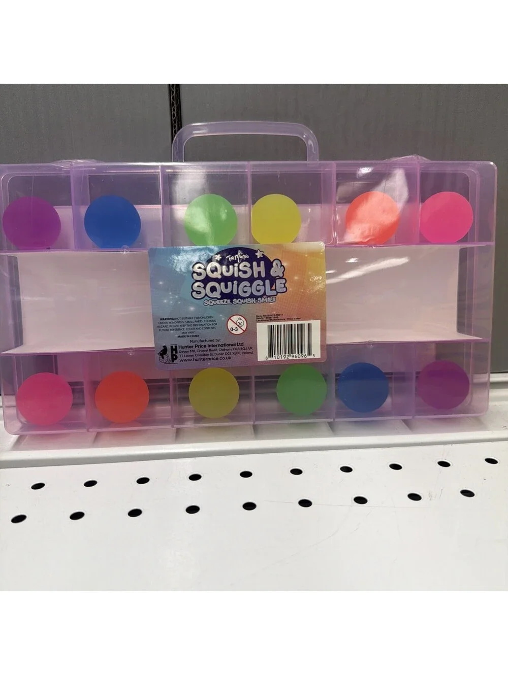 ToyMania Squish and Squiggle Neon Bouncy balls with Carry Case